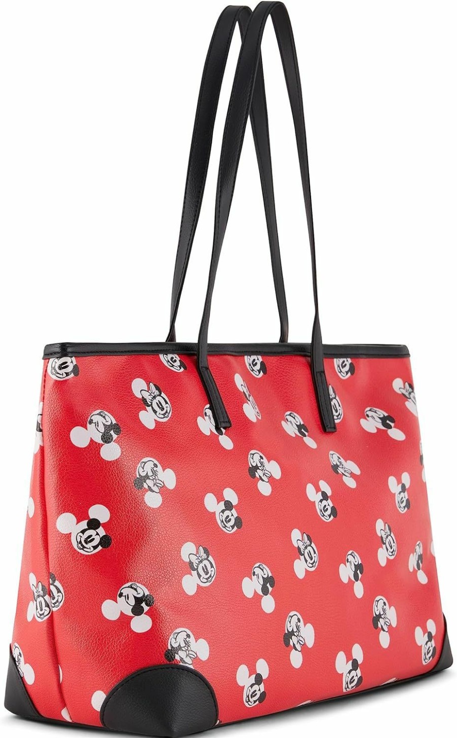 Disney Tote Handbags | Disney Mickey And Minnie Tote Bag - Girls, Boys, Teens, Adults - Mickey And Minnie Mouse Faux Pu Leather Cosplay Tote Handbag With Zipper Pouch