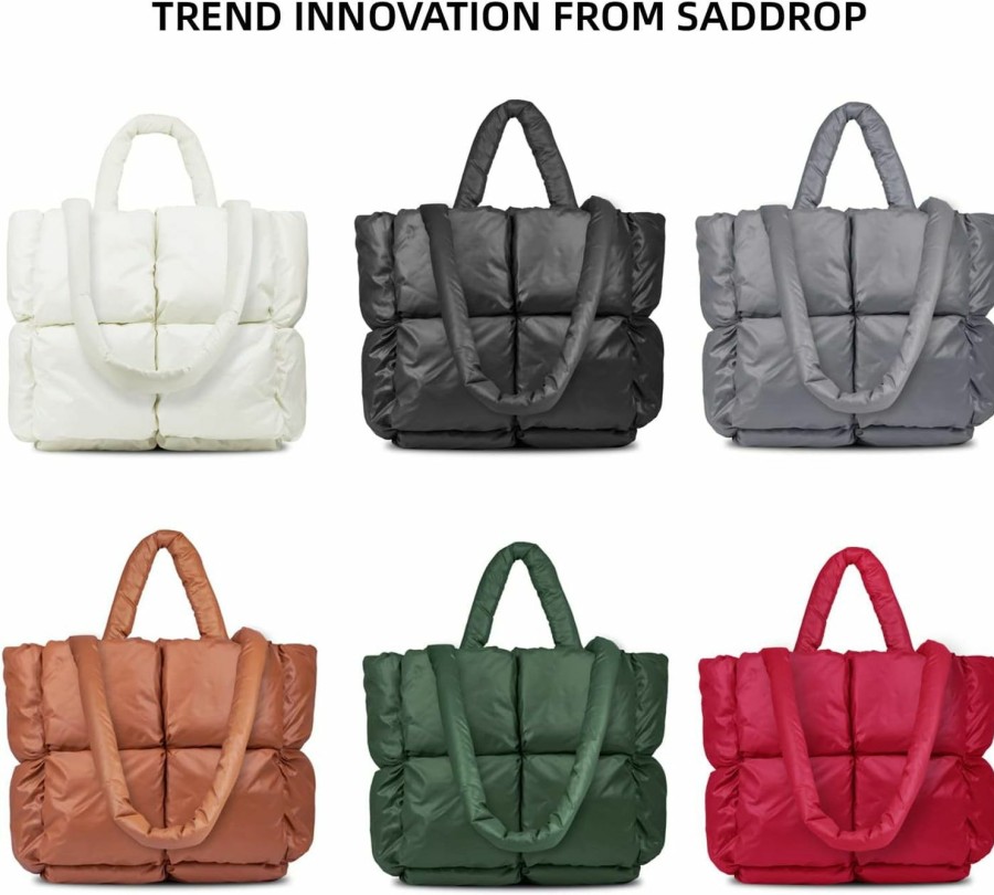 SADDROP Tote Handbags | Saddrop Handbags For Women,Handbags,Large Puffer Tote Bag, Hobo Bags For Women,Trendy Tote Bag