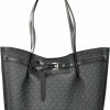 Michael Kors Tote Handbags | Emilia Large Tote Shoulder Bag Black Logo Signature