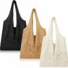 Zonon Tote Handbags | Zonon 3 Pcs Crochet Mesh Beach Tote Bag For Women Summer Hollow Woven Straw Bag Knitted Shoulder Handbags For Travel Boho Aesthetic