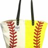 Cocomo Soul Tote Handbags | Cocomo Soul Baseball Softball Canvas Tote Bag Handbag Large Oversize Sports 20 X 17 Inches