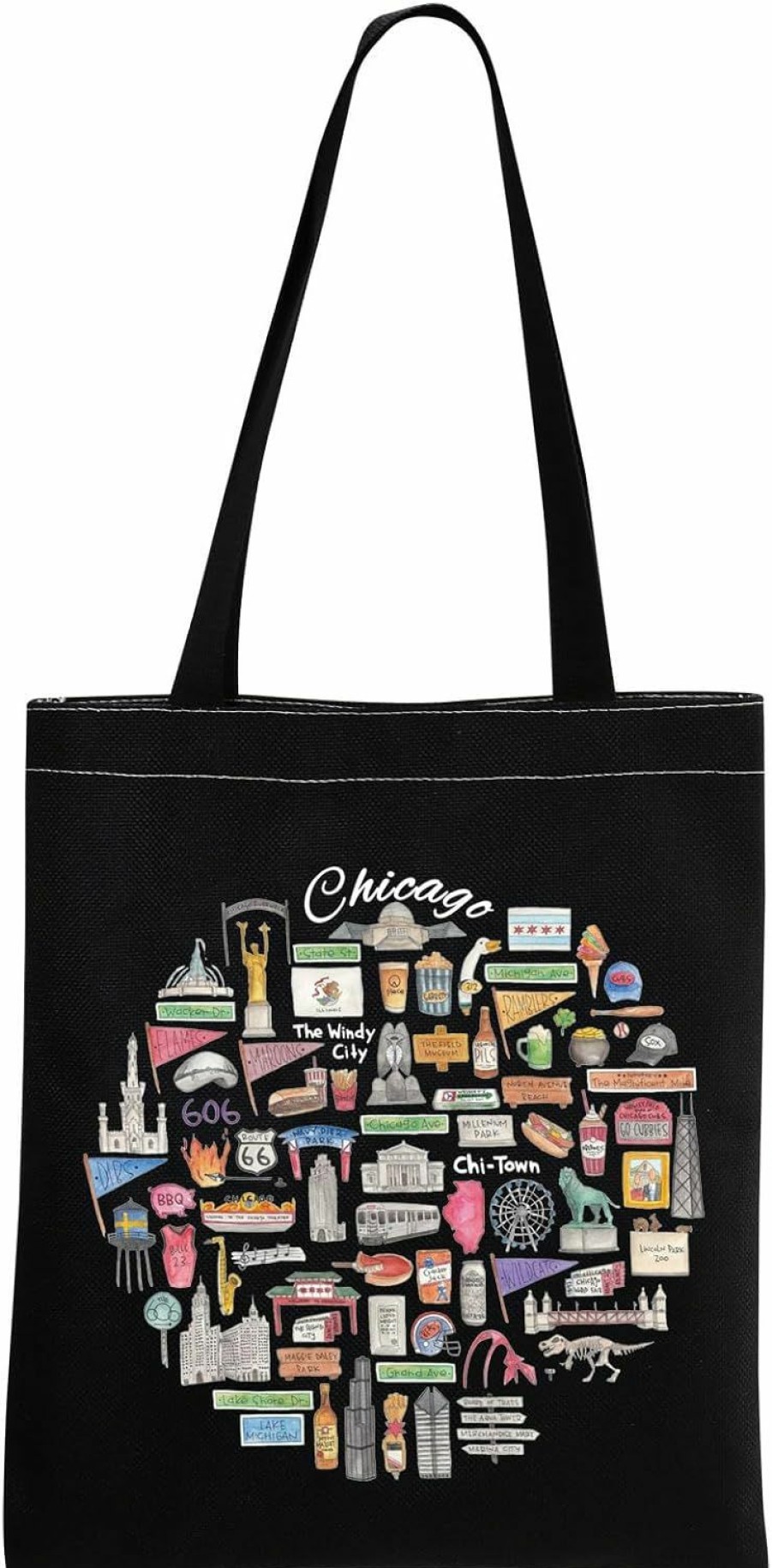 MNIGIU Tote Handbags | Mnigiu Chicago Tote Bag Chicago Souvenir Gift Chicago Travel Bag Chicago State Gift Chicago Welcome Bag