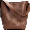 DSGUTWO Tote Handbags | Dsgutwo Large Leather Tote Bag For Women Oversized Woven Bucket Handbag Stylish Travel Purse Elegant Top Handle Shoulder Bag