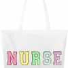 Dripykiaa Tote Handbags | Dripykiaa Nurse Tote Bag Perfect Nurse Gifts For Women, Canvas Nursing Bag With Chenille Letter Patches And Zipper Pocket