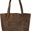 Heather's Tote Handbags | Heather'S, Classic Tote Bag With Pouch Handmade From Full Grain Leather - Durable, Spacious Handbag - Classy, Vintage Style Purse For Everyday Use, Travel & Shopping - Bourbon Brown