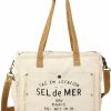 Komal's Passion Leather Tote Handbags | Sel De Mer Upcycled Large Canvas Crossbody/Shoulder Bag For Women With Removable Shoulder Strap Tote Boho Handbag By Kpl