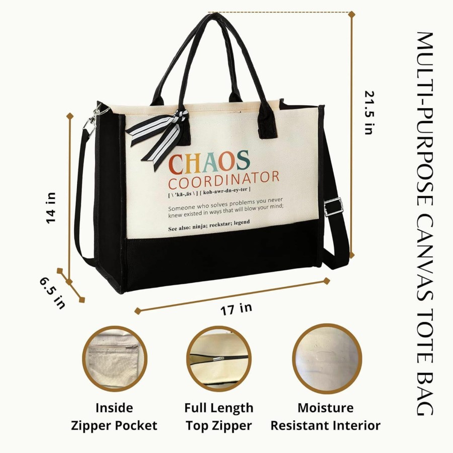 THEBUSSA Tote Handbags | Thank You Gifts For Women, Teacher, Coworker, Boss - Boss Lady Gifts For Women, Coworker Gifts - Administrative Professional Day Gifts - Employee Appreciation Gifts, Chaos Coordinator Gifts - Tote Bag