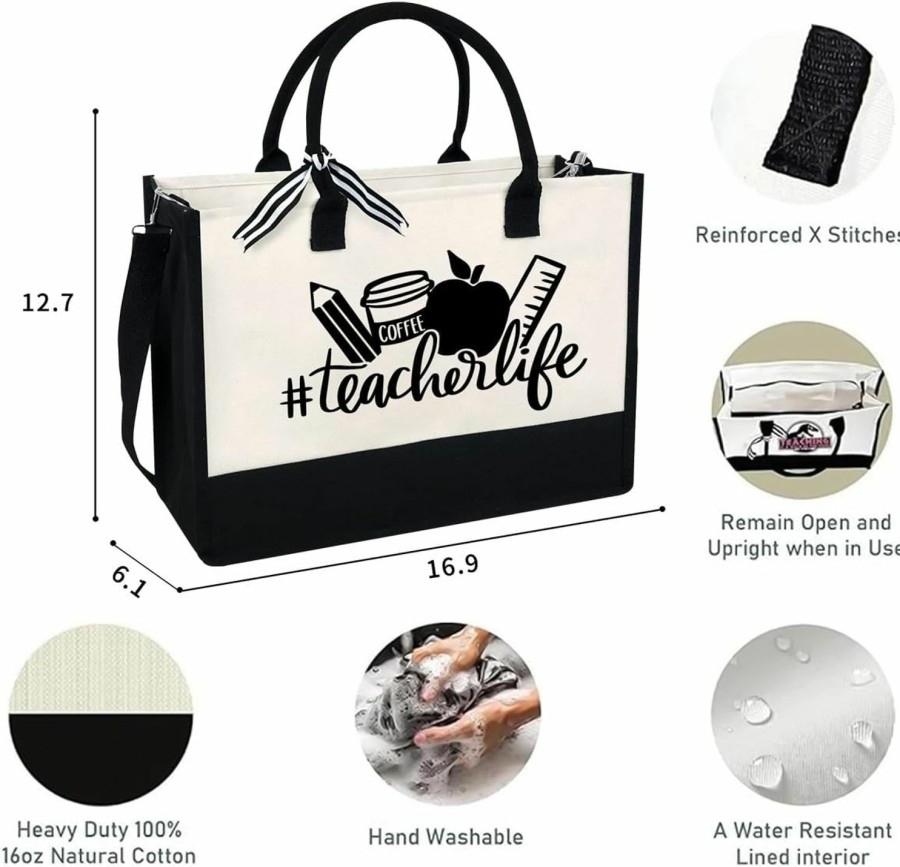 LIYACHAO Tote Handbags | Liyachao Teacher Appreciation Gifts Teacher Birthday Gifts Teacher Tote Bag