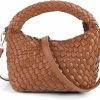 LMKIDS Tote Handbags | Women Woven Tote Small Crossbody Bag, Weave Quilted Purse Square Shoulder Bag Woven Handbag With Detachable Strap