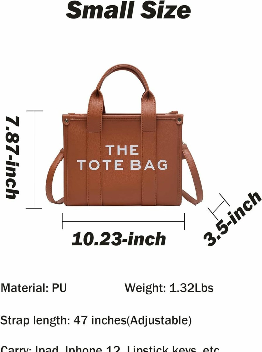 NEGBIU Tote Handbags | Negbiu Tote Bags For Women, Leather Mini Tote Bag With Zipper, Shoulder/Crossbody/Handbag(11 * 8.26 * 4.3 In)