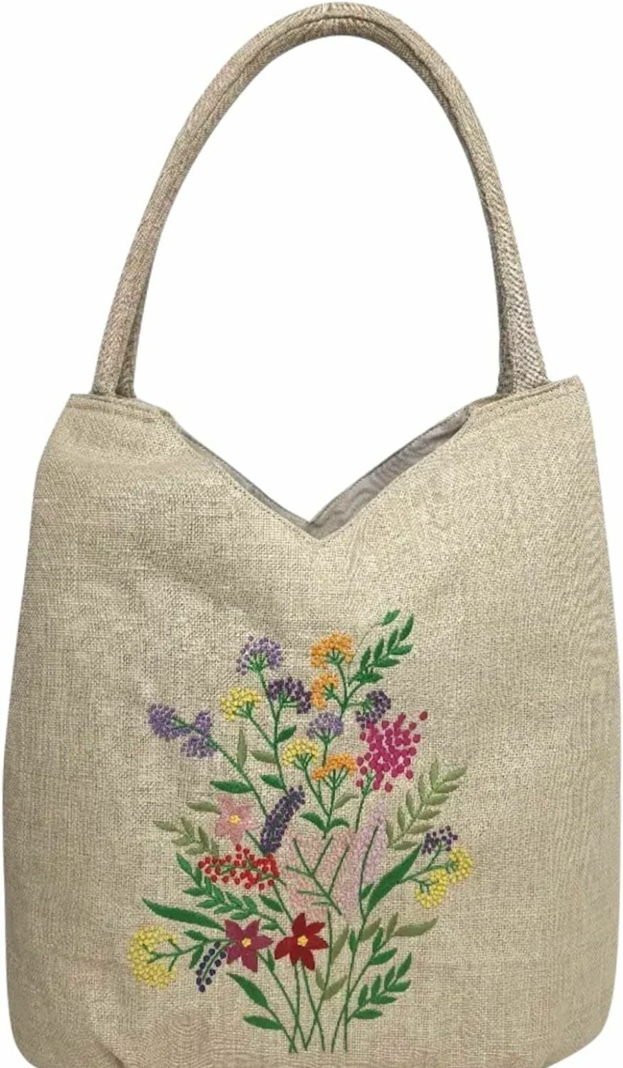 HCRAFT Tote Handbags | Hcraft Embroidered Handbags For Women, Large Colorful Flower Shoulder Tote Bag With Zipper,13.8X6.3X14.5, Fabric Tote Bag, Hobo Bags For Women, Mother'S Day Bag, Tote Bag Aesthetic With Inner Pocket