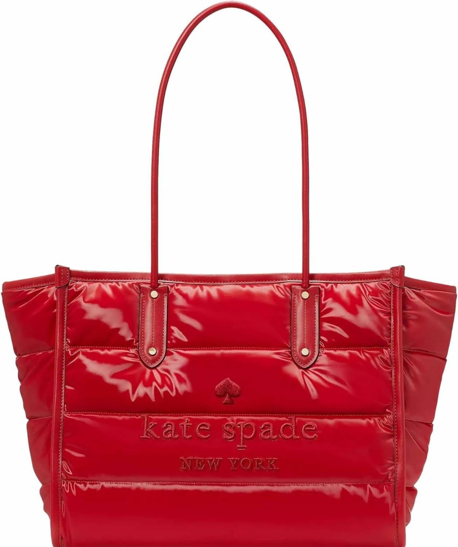 Kate Spade New York Tote Handbags | Kate Spade New York Women'S Ella Puffy Fabric Extra Large Tote, Candied Cherry