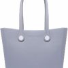 JEN & CO. Tote Handbags | Jen & Co. Vira Versa Tote Bag, Light Pink - Large Utility Bag, Grocery, Beach, Rubber Tote Bags With Interchangeable Straps