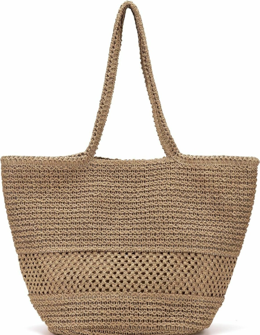 Kiss Sea Tote Handbags | Kiss Sea Travel Essentials Mesh Large Beach Bag Beach Essentials The Tote Bag Straw Purses For Women Gym Bag Beach Weekender