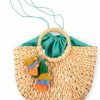 Boho Beach Life Tote Handbags | Hand-Crafted Straw Beach Bag - Straw Purses For Women With Removeable Colorful Tassel Is 12X9.5\" With Circular Handle - Perfect For Beach, Work, Everyday Outings