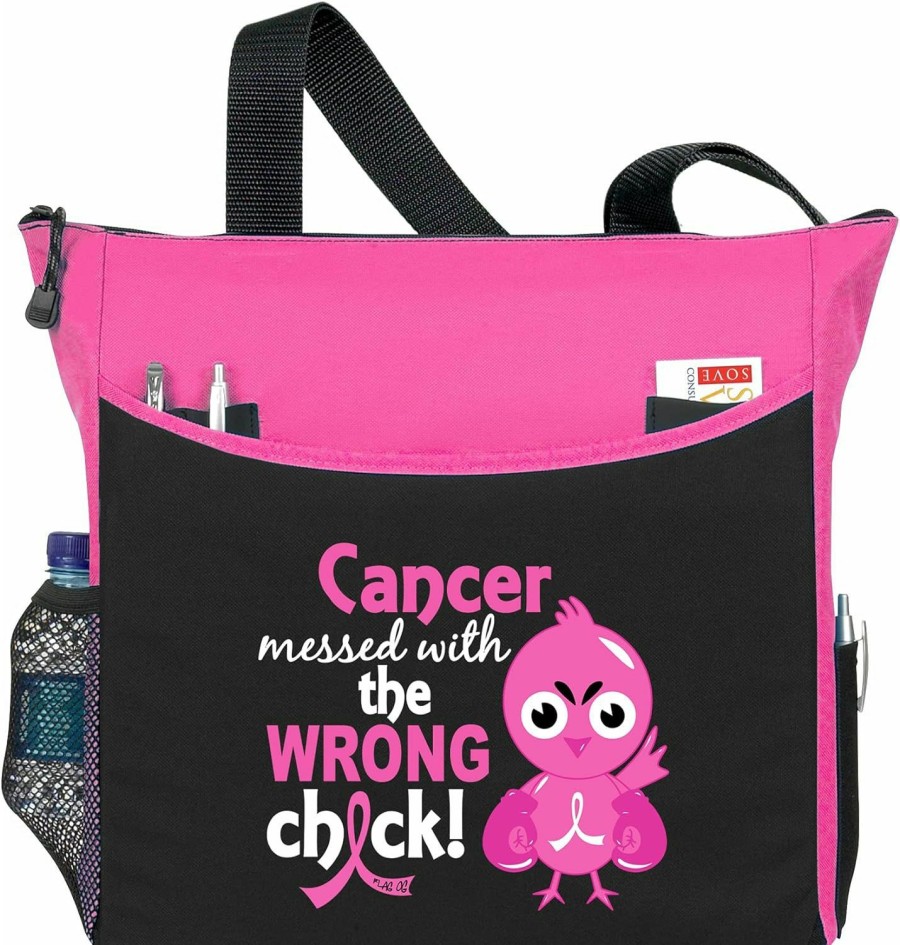 Fight Like a Girl Tote Handbags | Fight Like A Girl Cancer Messed With The Wrong Chick Dakota 5-Pocket Tote Bag