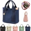 MINGRI Tote Handbags | Canvas Tote Bag For Women,Small Tote Bag With Zipper Large Canvas Crossbody Work Bag Everything Tote Bag With Compartments