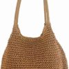 AHTHEJA Tote Handbags | Ahtheja Straw Tote Bag For Women Summer Woven Beach Bag Handmade Shoulder Bag Rattan Handbag