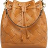 Kattee Tote Handbags | Kattee Woven Genuine Leather Bucket Bags For Women, Drawstring Crossbody Hobo Purses And Shoulder Handbags With 2 Straps