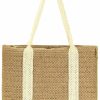 Vipost Tote Handbags | Vipost Straw Beach Tote Bag For Women Large Summer Woven Straw Bag Lightweight Foldable Shoulder Handbags For Travel,Vacation