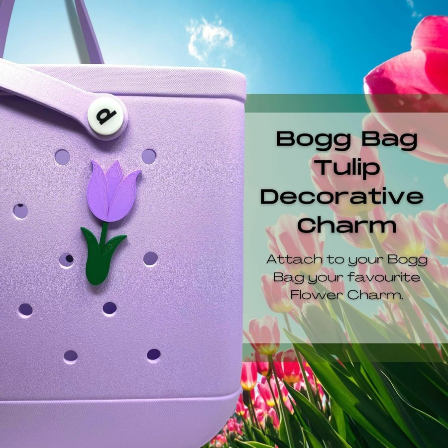 FRESHe Tote Handbags | Boglets - Flower Charm Accessory Compatible With Bogg Bags - A Cute Decorative Charm Perfect For Customizing Your Bag