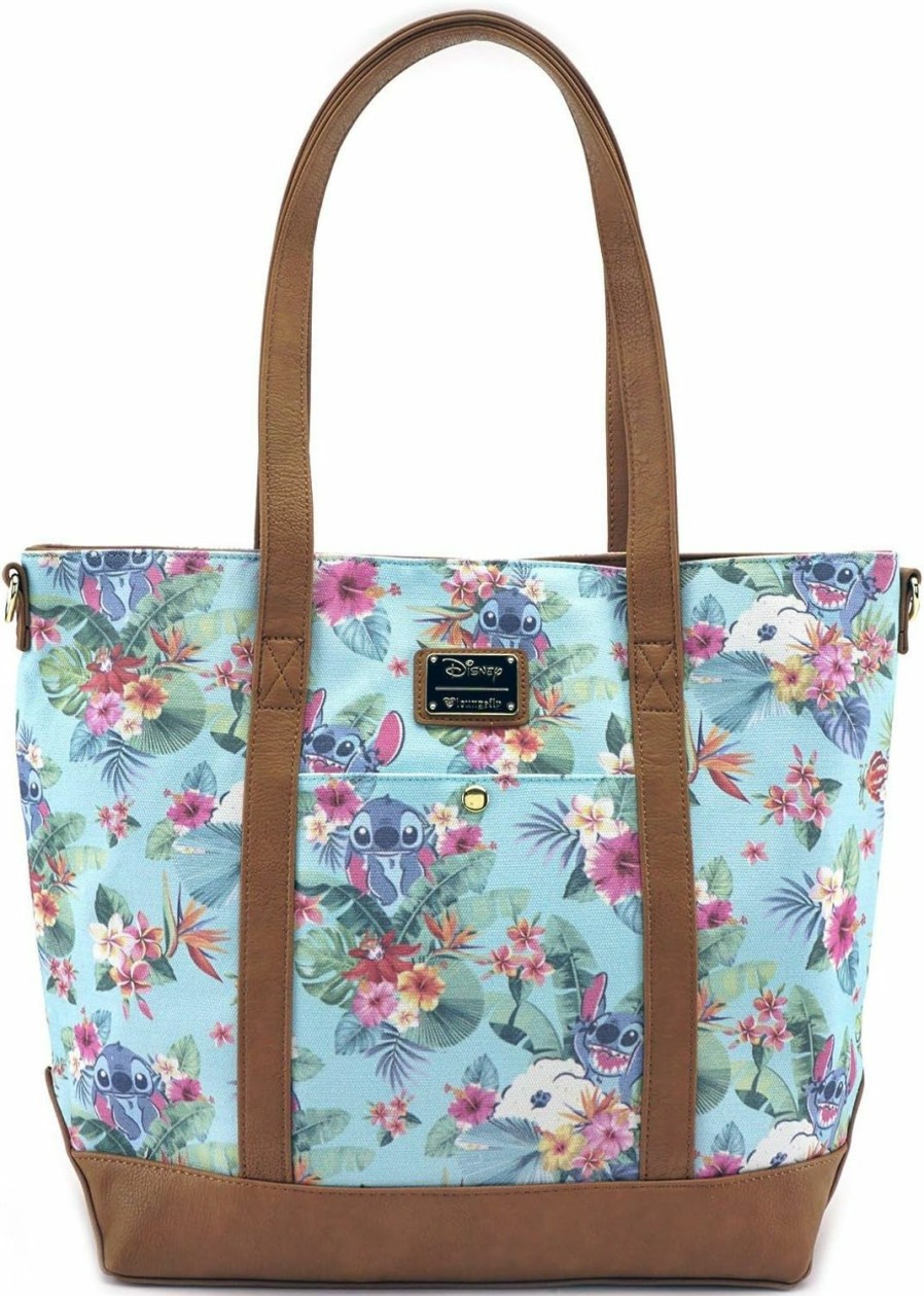 Loungefly Tote Handbags | Loungefly Disney Stitch Allover Print Canvas Tote Bag Standard