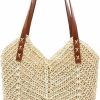 MAMUNU Tote Handbags | Straw Beach Bag For Women Large Straw Tote Bag With Zipper Summer Woven Bag Travel Straw Shoulder Bags For Vocation