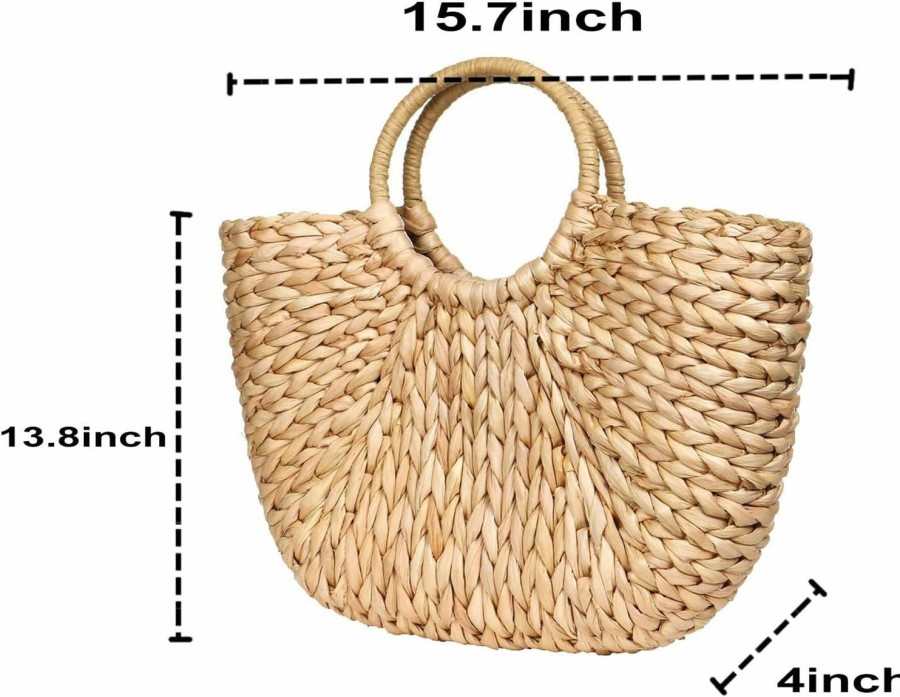 YYW Tote Handbags | Womens Large Straw Bags Beach Tote Bag Handwoven Hobo Bag Summer Beach Bag Straw Handbag