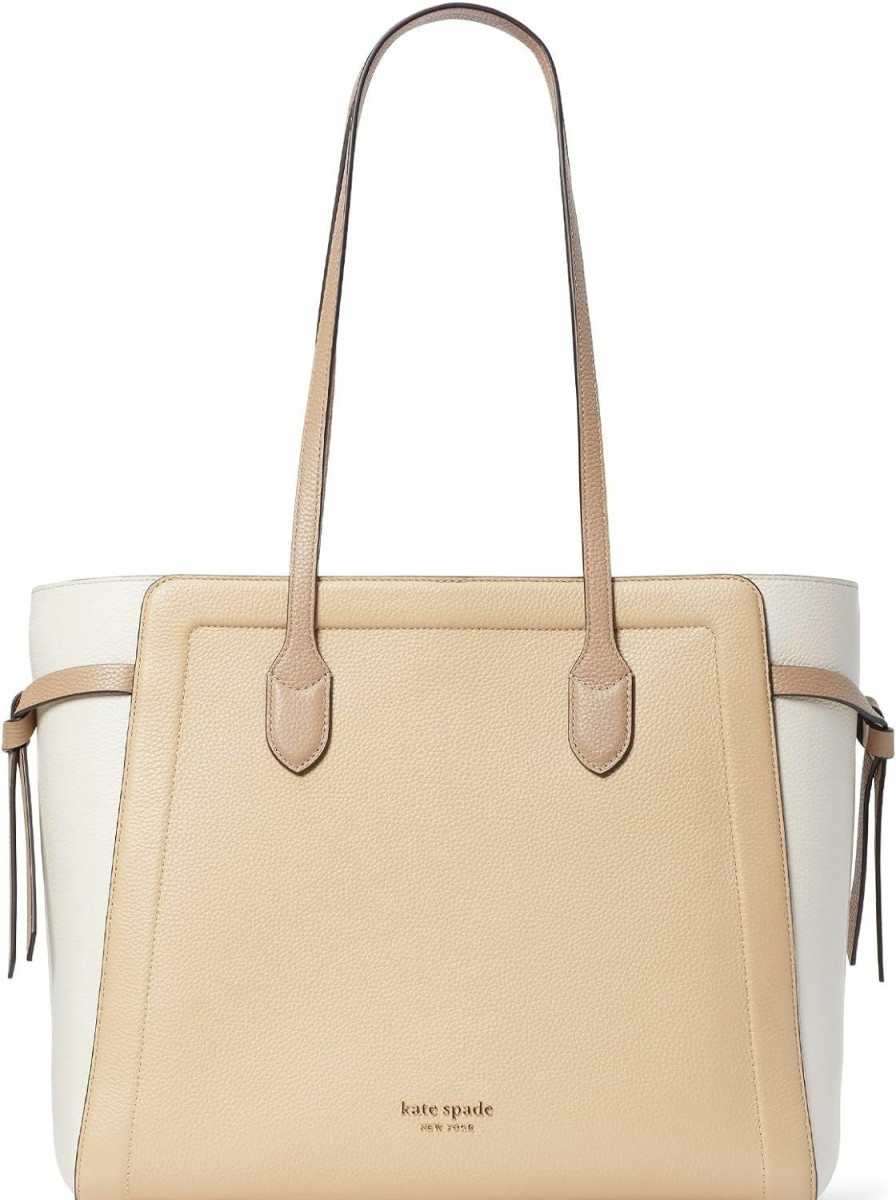 Kate Spade New York Tote Handbags | Kate Spade New York Knott Color-Blocked Pebbled Leather Large Tote