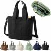 Efilra Tote Handbags | Efilra Multi Pocket Canvas Tote Bag With Zipper, Medium Work Bag With Compartments, Japanese Women Everything Purse Mom Bag