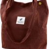 Ayieyill Tote Handbags | Corduroy Tote Bag For Women Canvas Shoulder Cord Purse With Inner Pocket