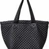 CLARANY Tote Handbags | Clarany Comfortable Lightweight Large Quilted Zipper Tote With Pouch Water Repellent Black