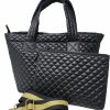 CLARANY Tote Handbags | Clarany Comfortable Light Weight Medium Size Quilted Tote Bag With Pouch And Strap Water Repellent Black