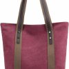 Sunshinejing Tote Handbags | Sunshinejing Women'S Canvas Shoulder Bags Retro Casual Handbags Work Bag Tote Purses