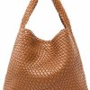 MELOLILA Tote Handbags | Melolila Large Woven Bag Tote Bags For Women Vegan Leather Tote Bag Woven Purse Woven Handbag