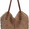 JQWSVE Tote Handbags | Jqwsve Straw Bag For Women Summer Beach Bag Soft Woven Tote Bag Large Rattan Shoulder Bag For Vacation