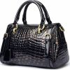 FEIMINA Tote Handbags | Genuine Leather Tote Handbag Purse Crossbody Bag Patent Leather Shoulder Bag Fashion Leopard Print For Women